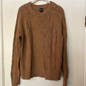 Camel Brown Crew neck Knit Sweater Womens size Large